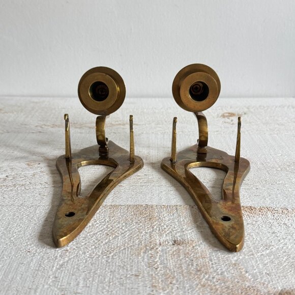 Vintage Brass Candlestick Sconces - Picture 5 of 12